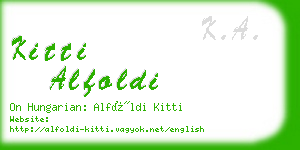 kitti alfoldi business card